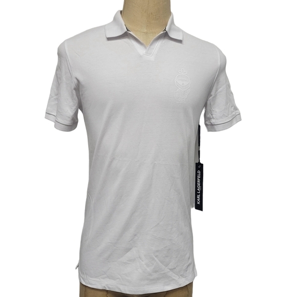 Karl Lagerfeld Paris Men's Johnny Collar Knight Pique Polo Shirt. Small. NWT. - Picture 1 of 7